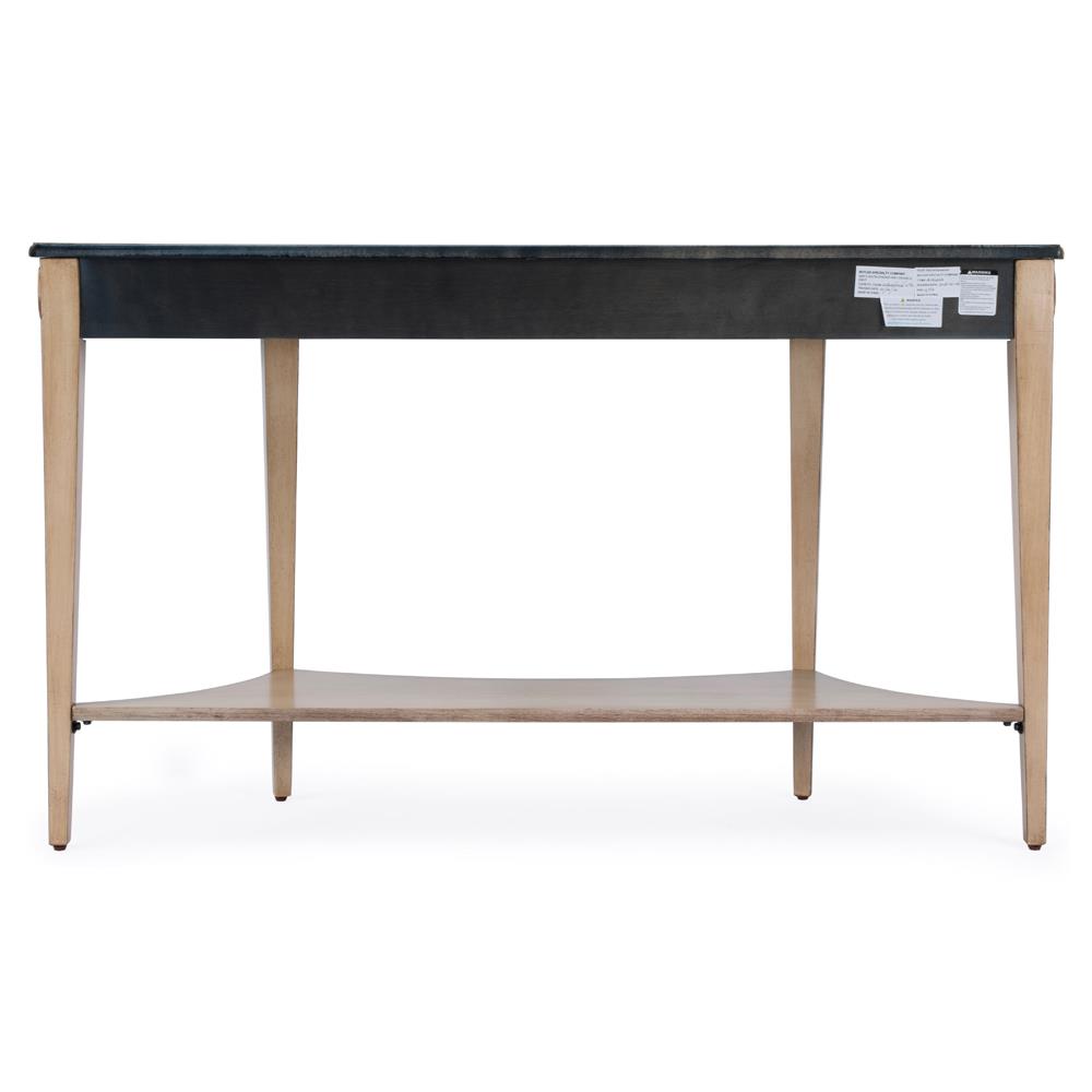 Estrella French Country Beige Wood Demilune Console Table|