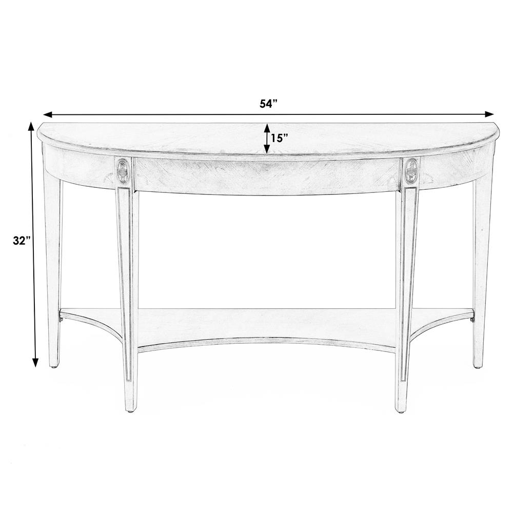 Estrella French Country Beige Wood Demilune Console Table|