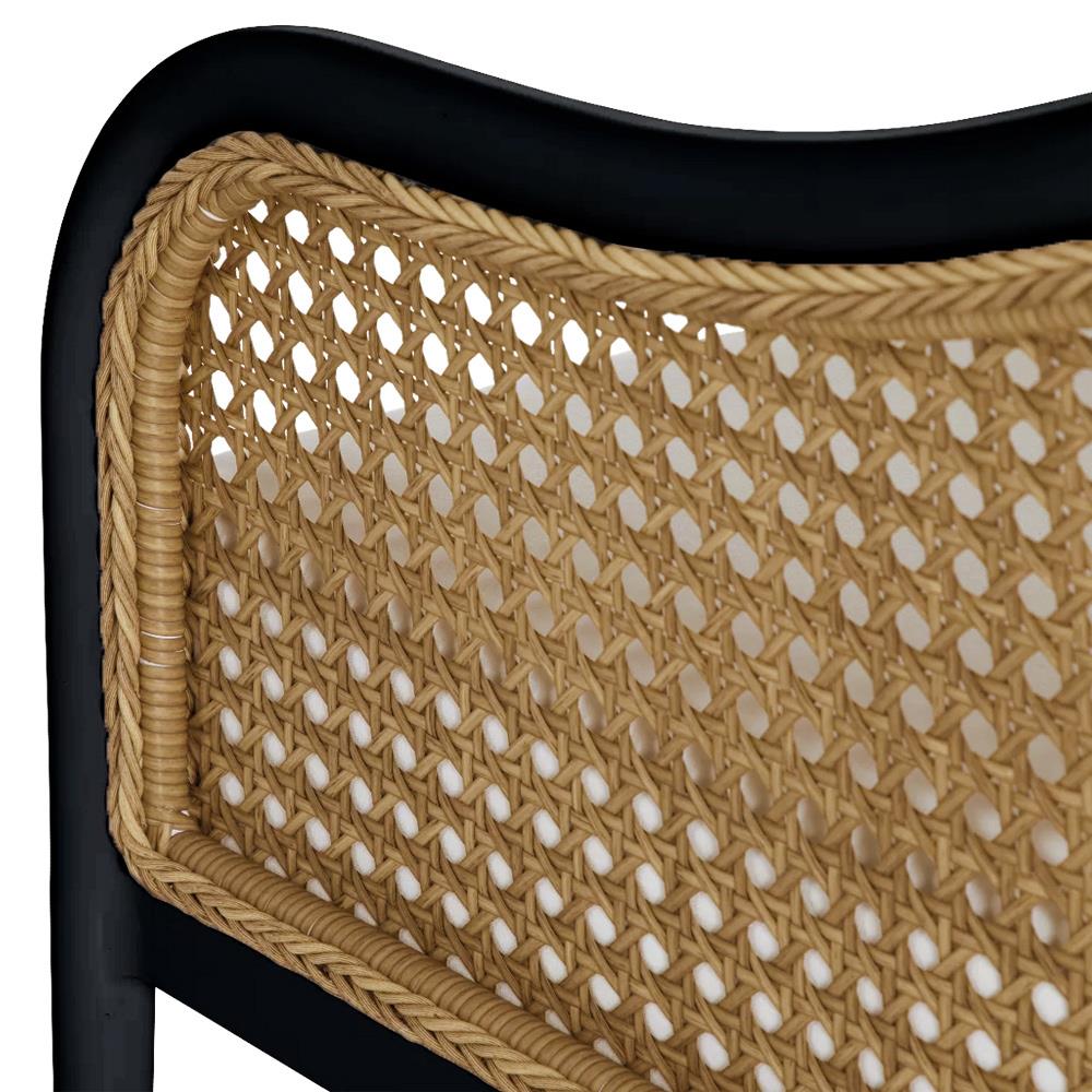 Havana Euro White Cushion Black Frame Cane Outdoor Arm Chair|