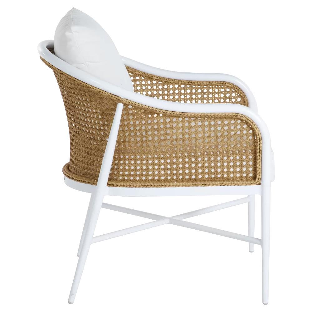 Havana Euro Performance White Frame Cane Outdoor Arm Chair|