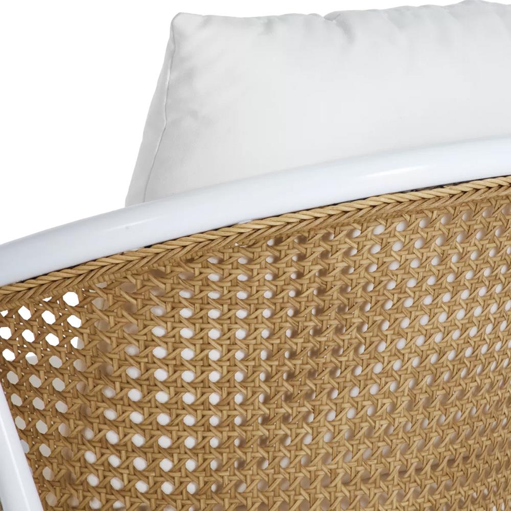 Havana Euro Performance White Frame Cane Outdoor Arm Chair|