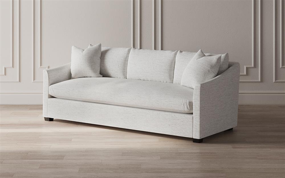 Clairmont Heathered Ivory Performance Bench Cushion Sofa - 89"|