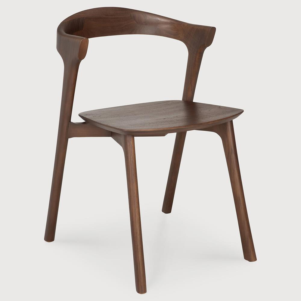 Ava Modern Classic Brown Teak Dining Chair|