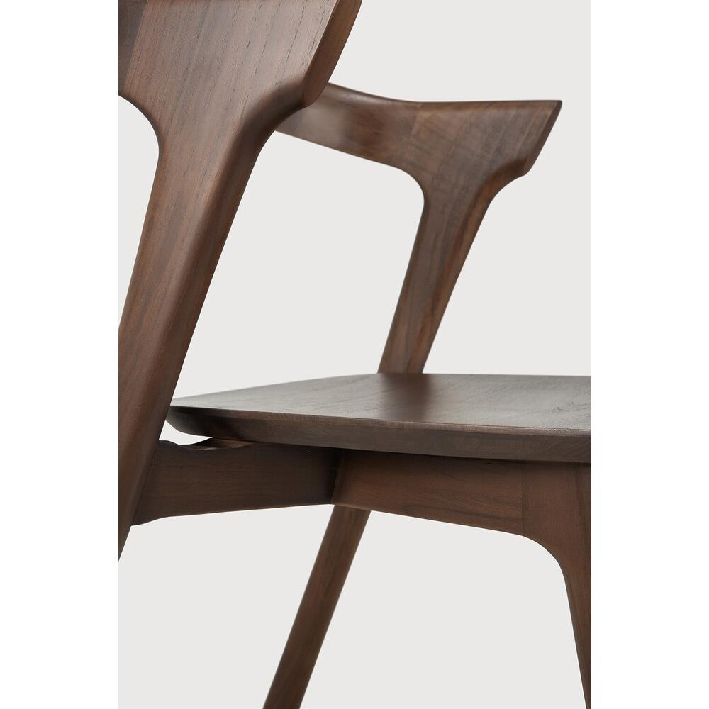 Ava Modern Classic Brown Teak Dining Chair|