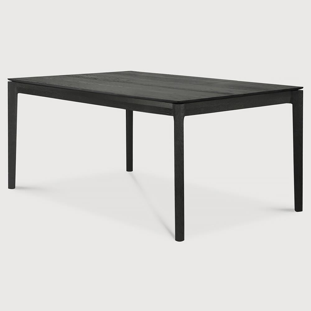 Ava Modern Classic Black Oak Rectangular Extendable Dining Table - 79"-118"|