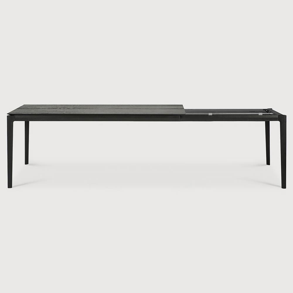 Ava Modern Classic Black Oak Rectangular Extendable Dining Table - 79"-118"|
