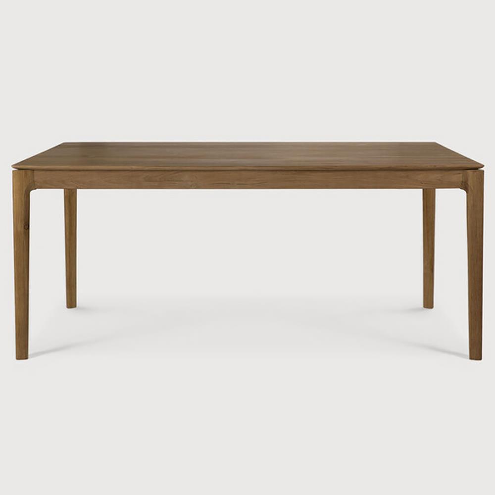 Ava Modern Classic Brown Teak Rectangular Extendable Dining Table - 71"-111"|