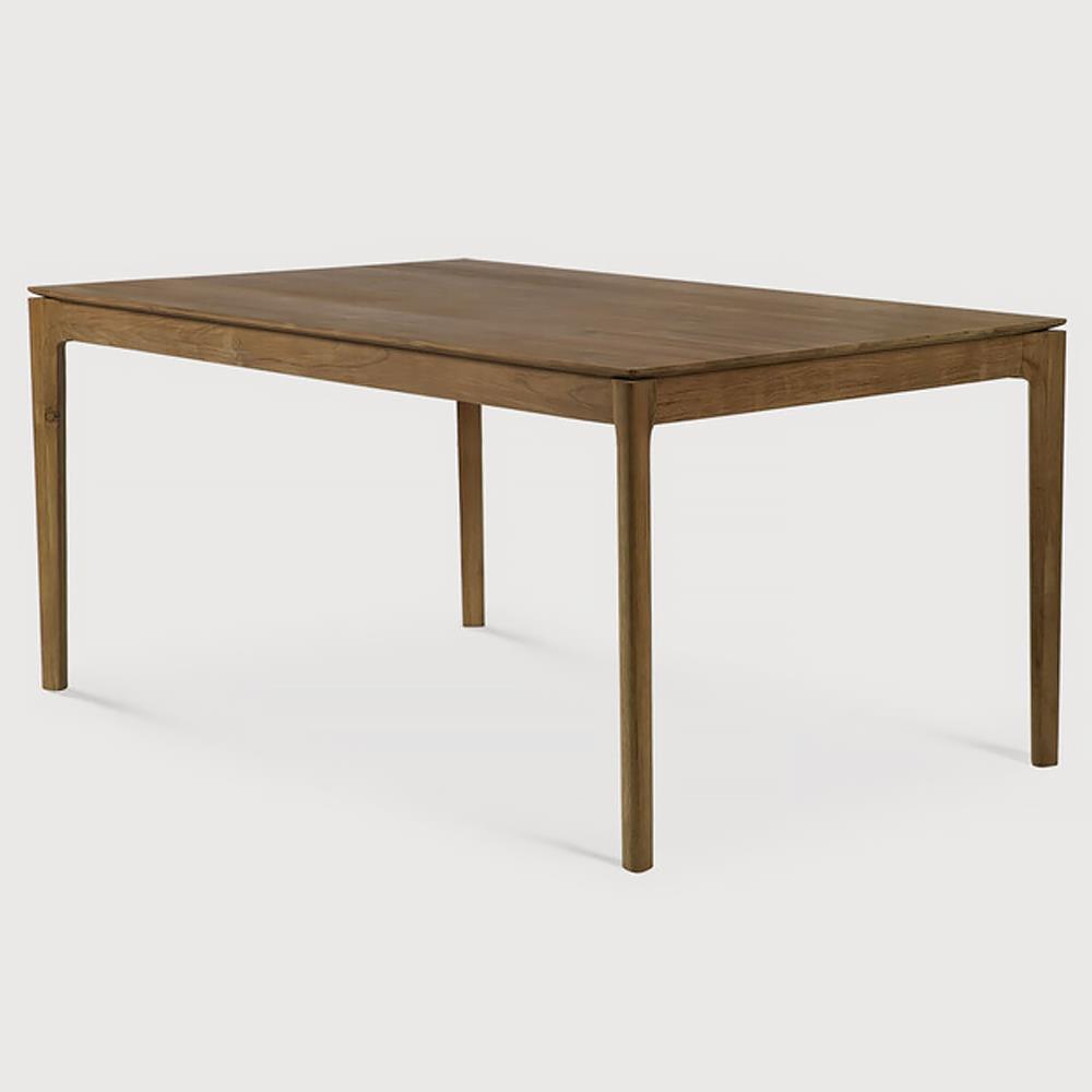Ava Modern Classic Brown Teak Rectangular Extendable Dining Table - 71"-111"|
