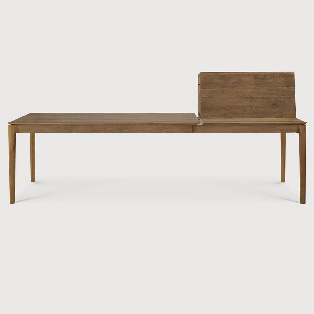 Ava Modern Classic Brown Teak Rectangular Extendable Dining Table - 71"-111"|