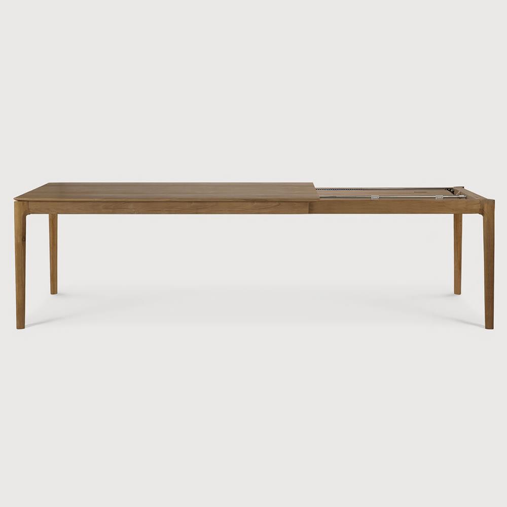 Ava Modern Classic Brown Teak Rectangular Extendable Dining Table - 71"-111"|