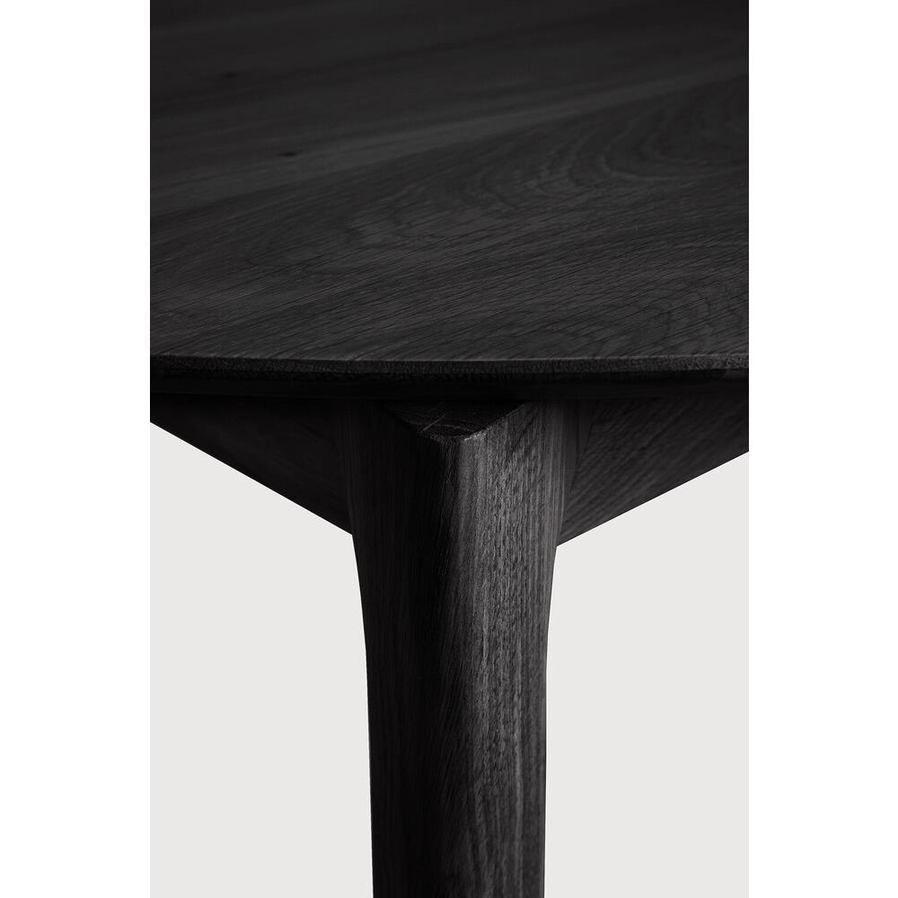 Ava Modern Classic Black Oak Round Extendable Dining Table - 51"-71"|