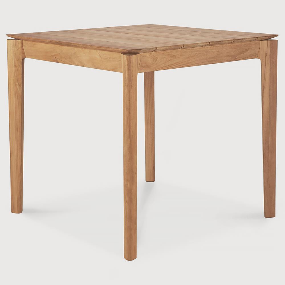 Ava Coastal Beach Teak Square Outdoor Dining Table - 31.5"|