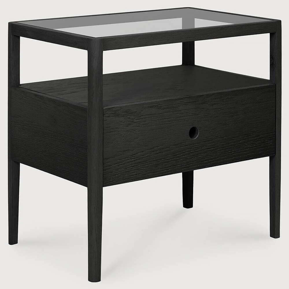Nicole Modern Classic Black Oak Nightstand|