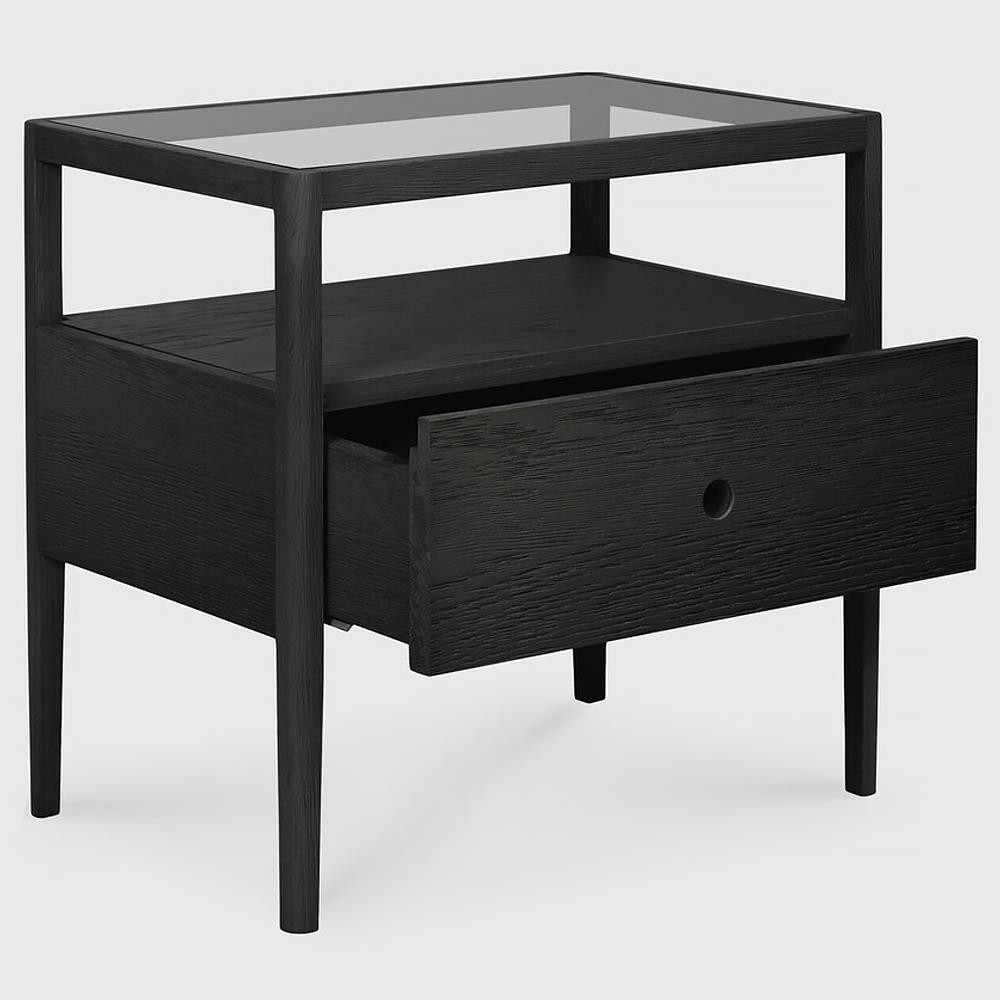 Nicole Modern Classic Black Oak Nightstand|