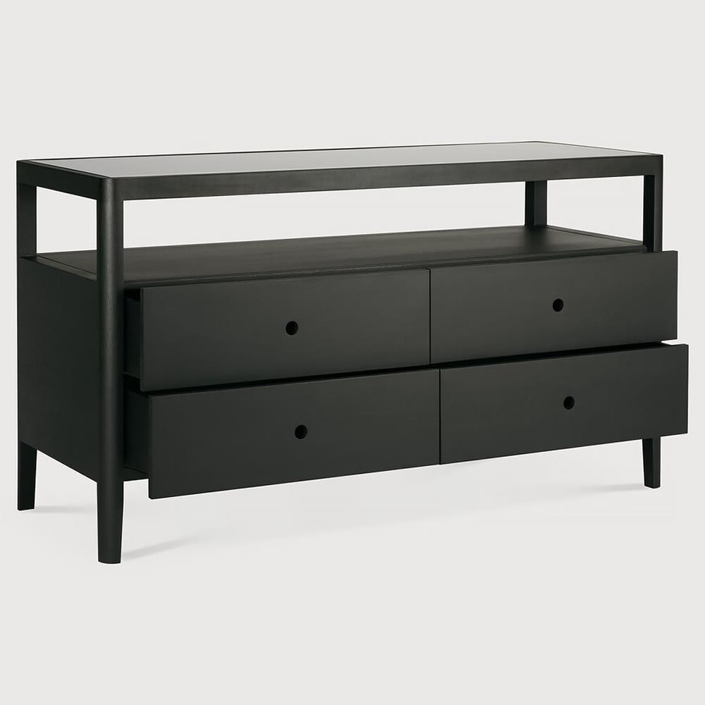 Nicole Modern Classic Black Oak Dresser|