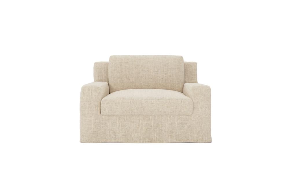 Henri Warm Oatmeal Slipcovered Chair and a Half|