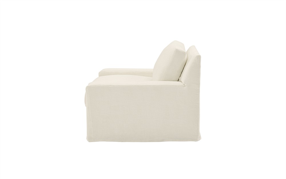 Henri Warm Oatmeal Slipcovered Chair and a Half|