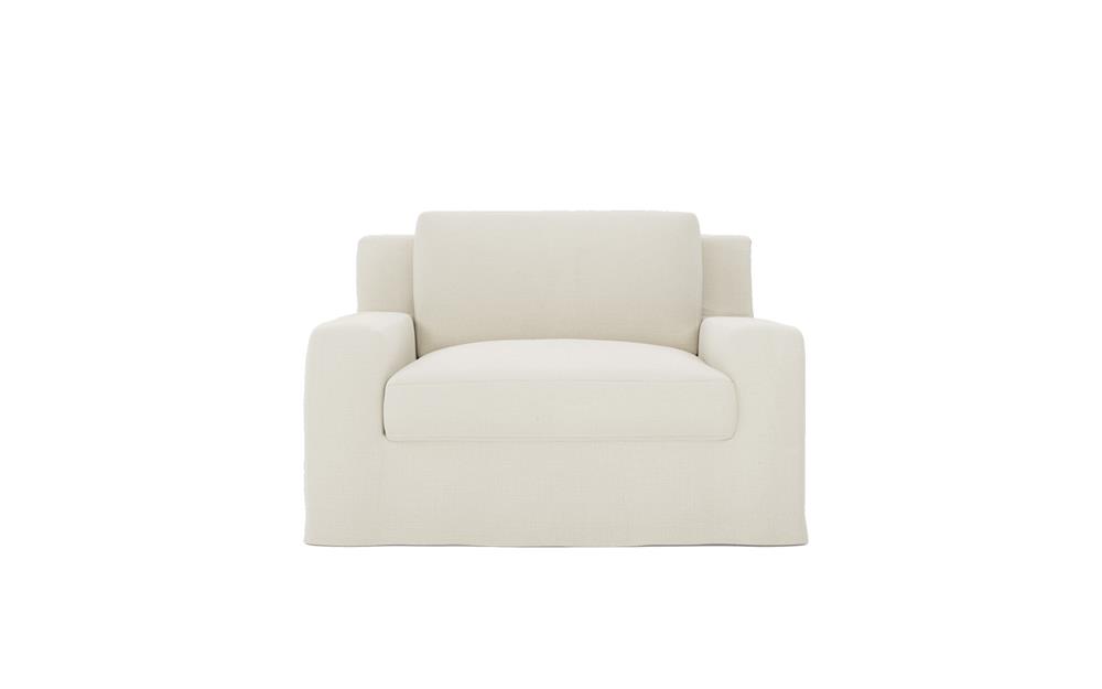 Henri Honed Ivory Slipcovered Chair and a Half|