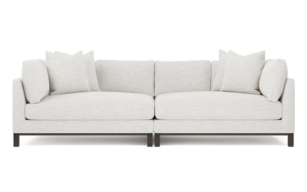 Adelle Heathered Ivory Performance Double Bumper Sectional - 116"|