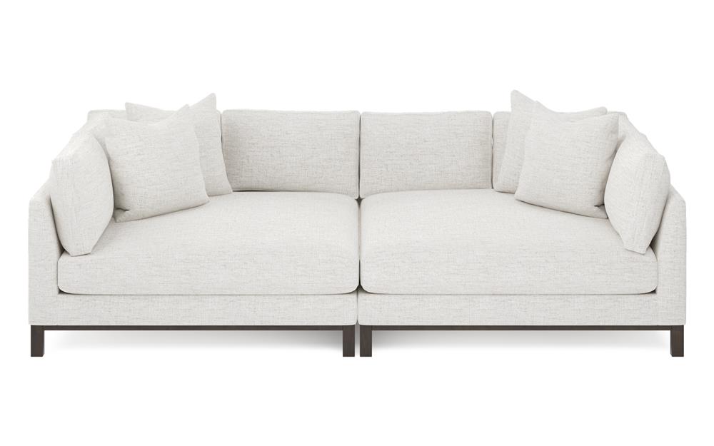 Adelle Heathered Ivory Performance Double Bumper Sectional - 116"|