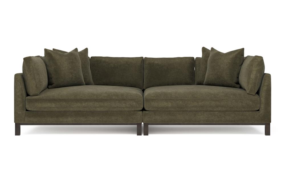 Adelle Tuscan Olive Double Bumper Sectional - 116"|