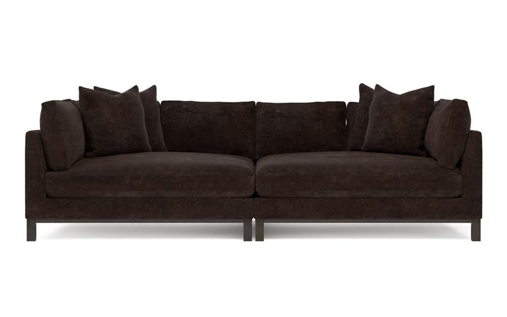 Adelle Dark Chocolate Double Bumper Sectional - 116&quot;|