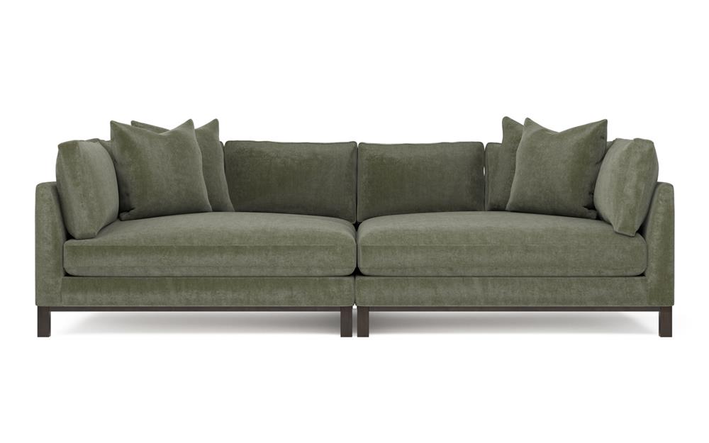 Adelle Sage Green Double Bumper Sectional - 116"|