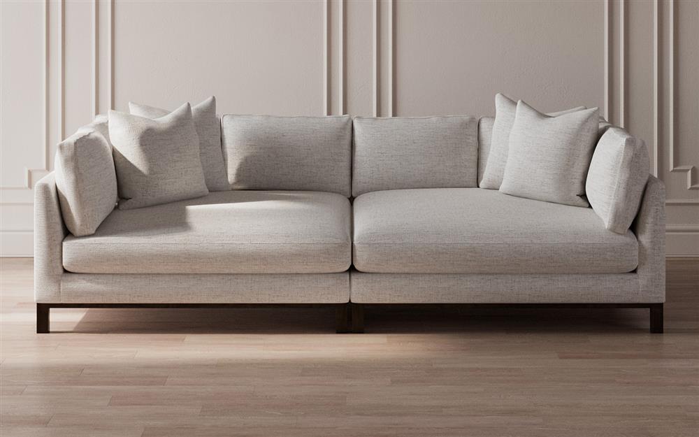 Adelle Nickel Performance Double Bumper Sectional - 116"|