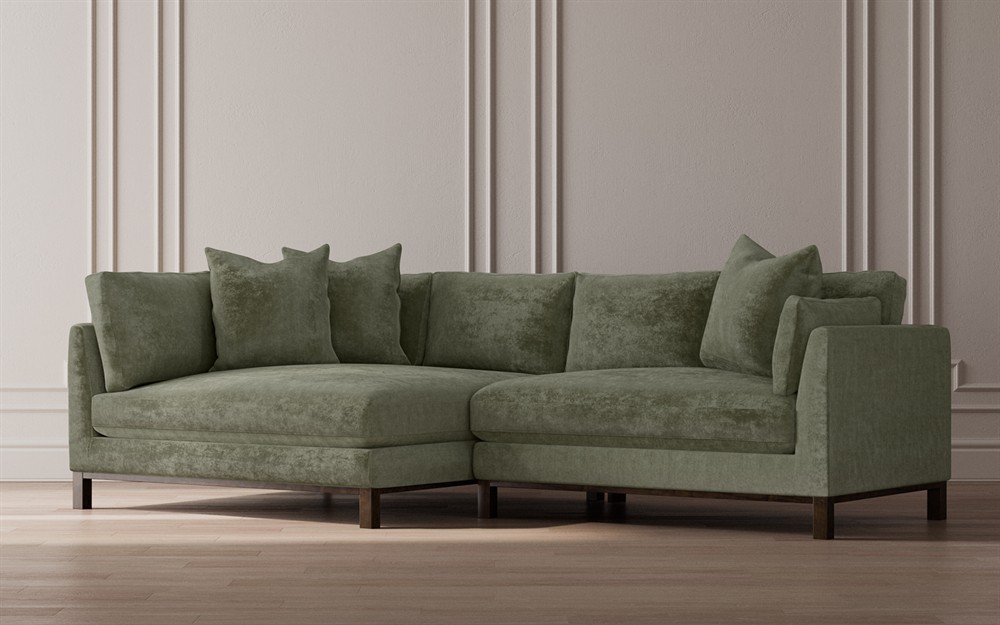 Adelle Heathered Ivory Performance Bumper Sectional - Left Bumper - 116&quot;|