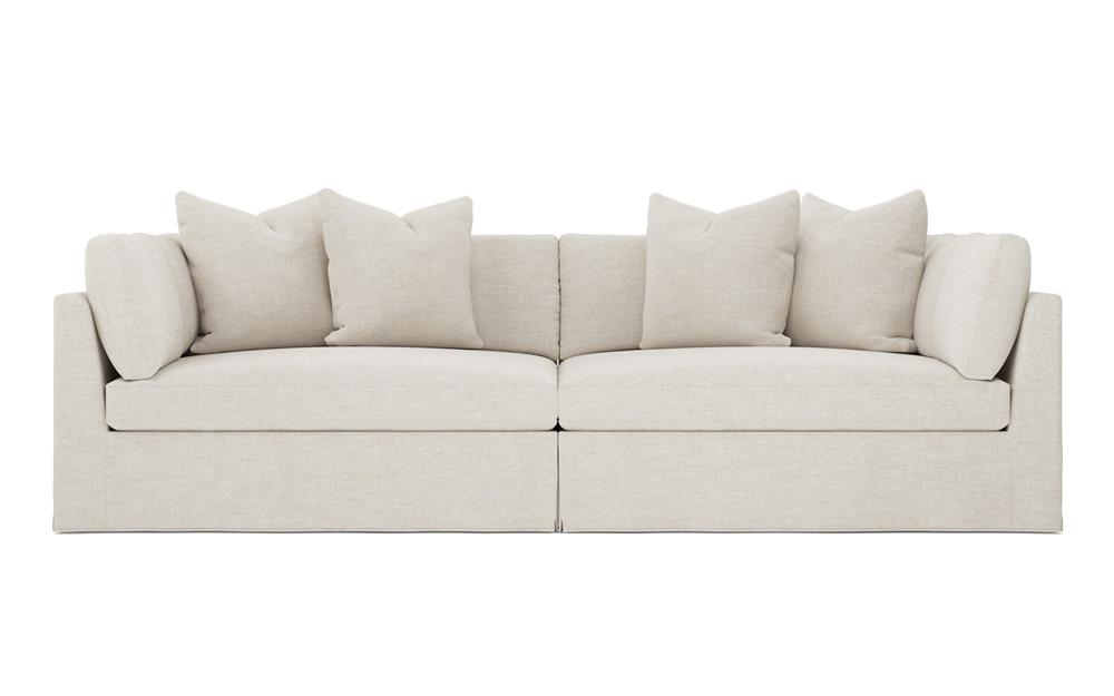 Adelle Sea Salt Performance Slipcovered Double Bumper Sectional - 116"|
