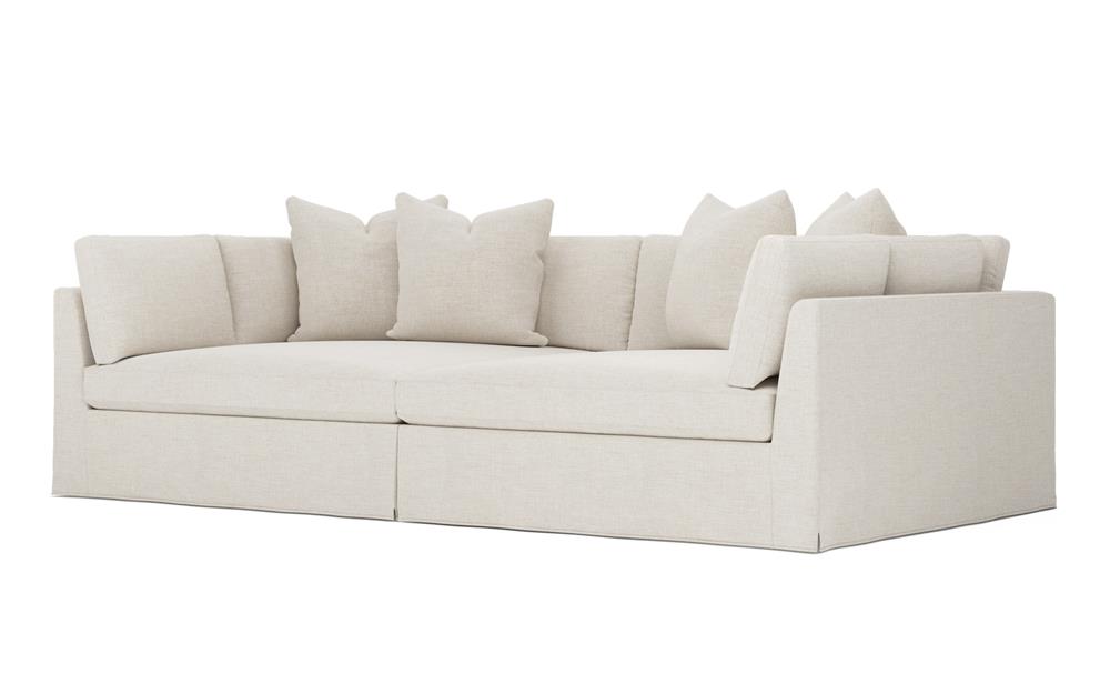 Adelle Sea Salt Performance Slipcovered Double Bumper Sectional - 116"|