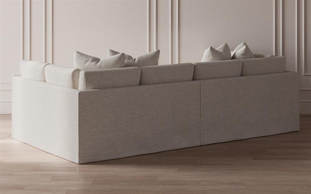 Adelle Sea Salt Performance Slipcovered Double Bumper Sectional - 116"|