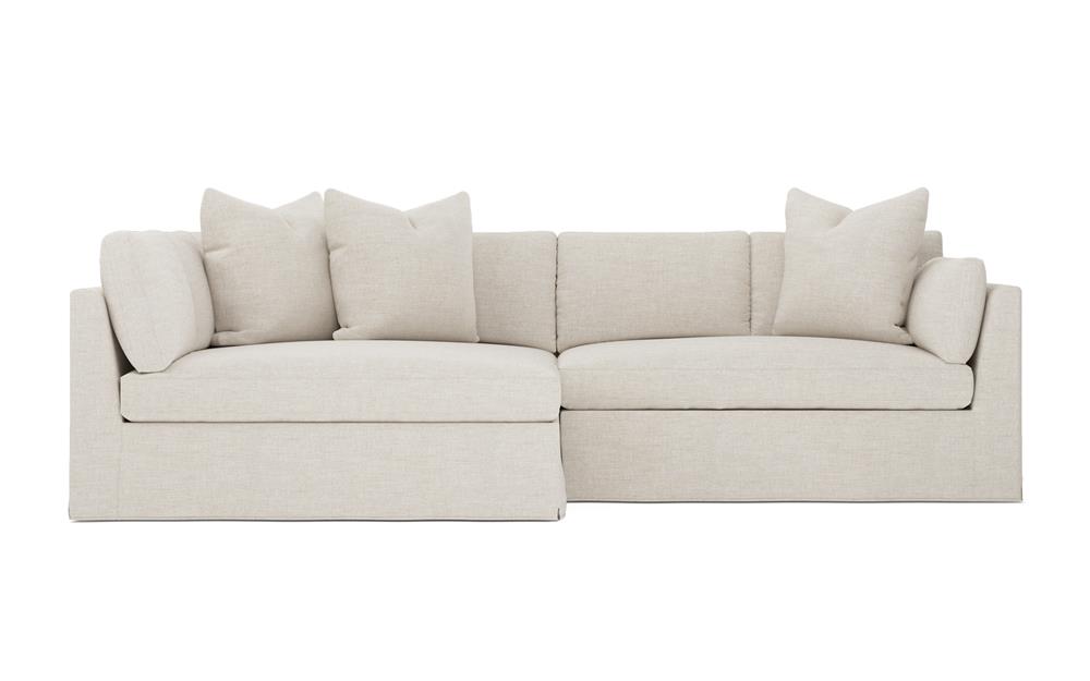 Adelle Sea Salt Performance Slipcovered Bumper Sectional - Left Bumper - 116"|
