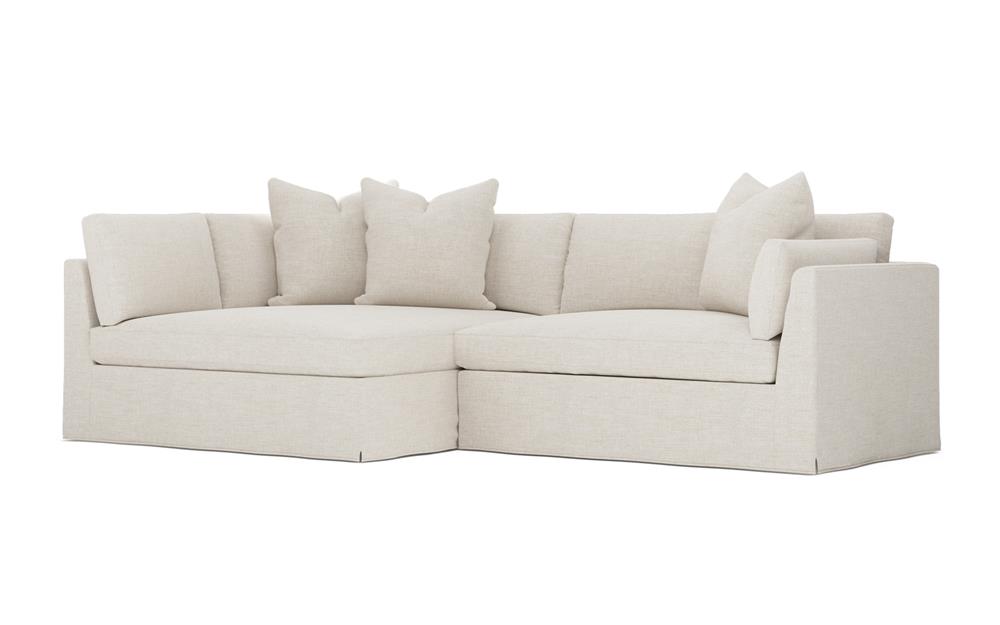 Adelle Sea Salt Performance Slipcovered Bumper Sectional - Left Bumper - 116"|