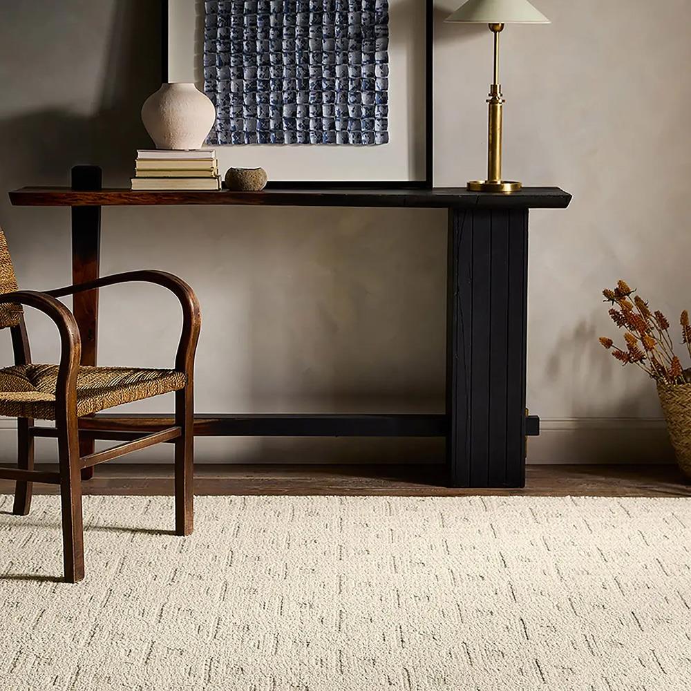 Textured Solid Rugs Melina Taren Modern Cream Wool Textured Solid Rug - Sample Sample ...
