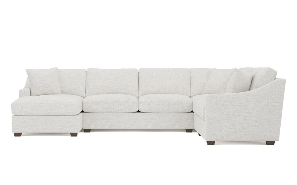 Avery Heathered Ivory Performance U-Chaise Sectional - Left Chaise - 145&quot;|