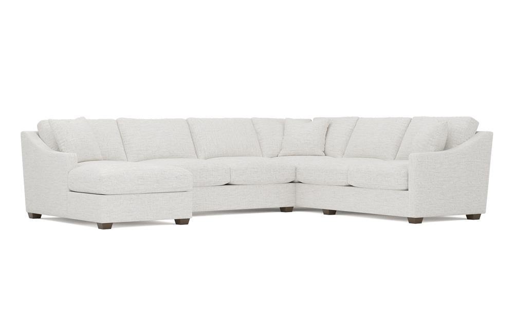 Avery Heathered Ivory Performance U-Chaise Sectional - Left Chaise - 145&quot;|