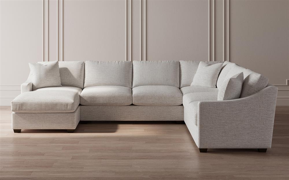 Avery Heathered Ivory Performance U-Chaise Sectional - Left Chaise - 145&quot;|