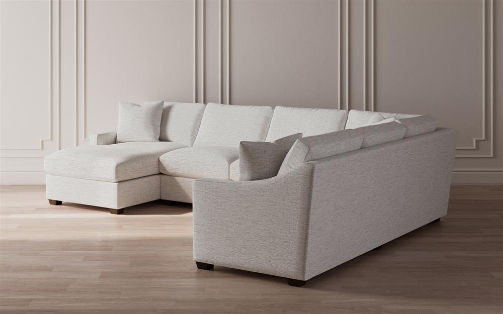 Avery Heathered Ivory Performance U-Chaise Sectional - Left Chaise - 145&quot;|