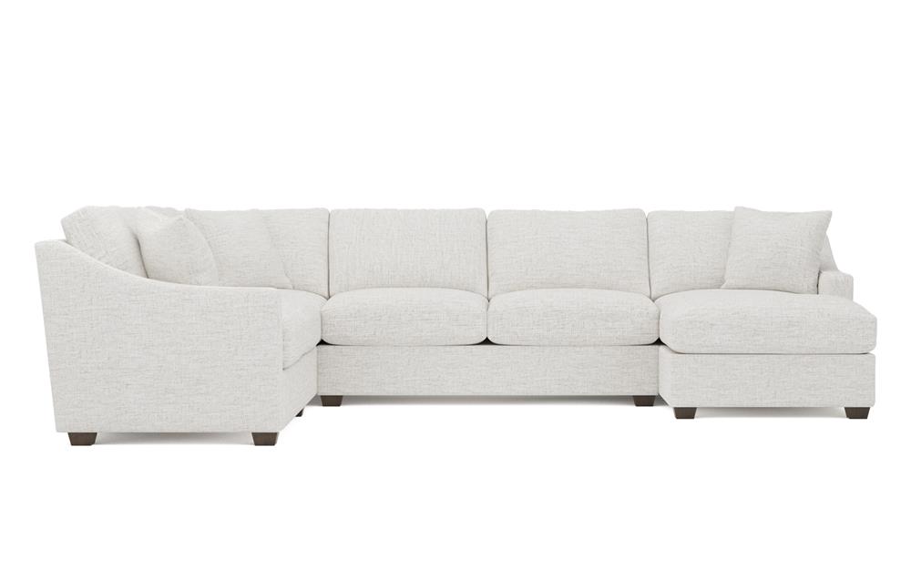 Avery Heathered Ivory Performance U-Chaise Sectional - Right Chaise - 145&quot;|