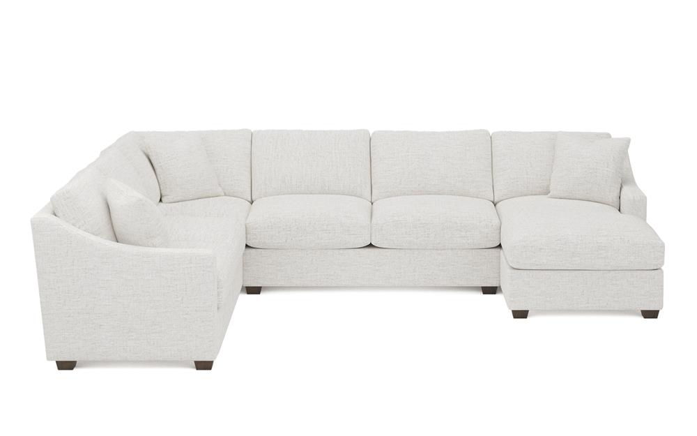 Avery Heathered Ivory Performance U-Chaise Sectional - Right Chaise - 145&quot;|