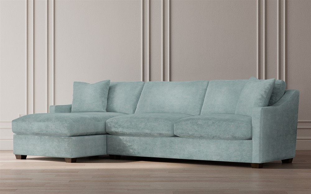 Avery Heathered Ivory Performance Chaise Sectional - Left Chaise - 110&quot;|