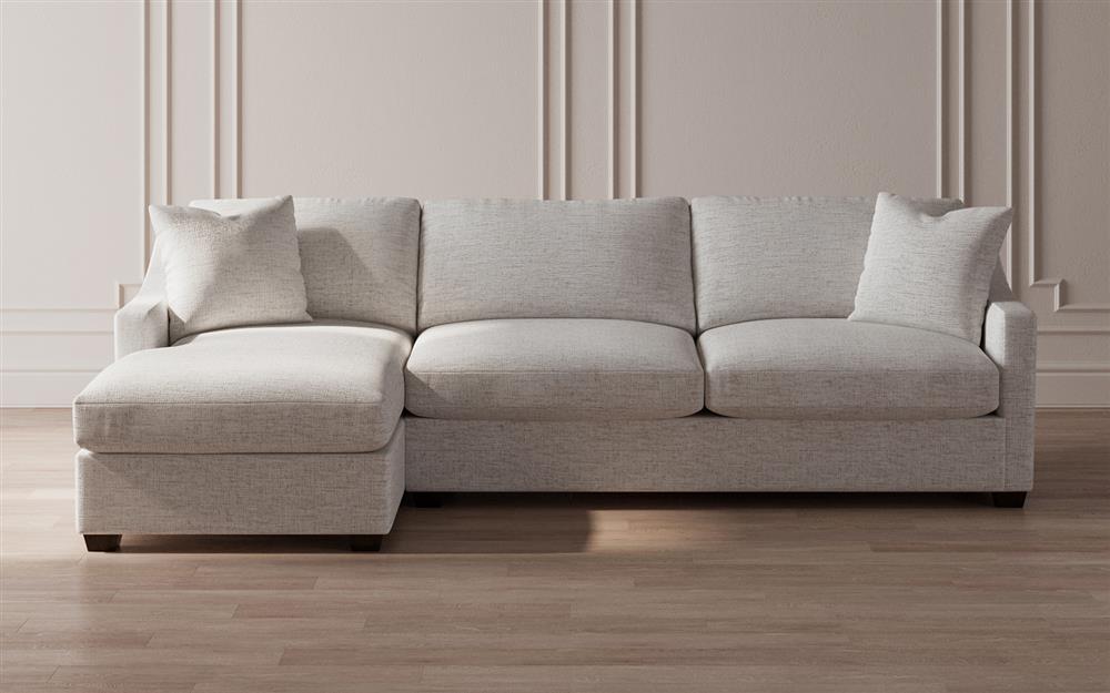 Avery Heathered Ivory Performance Chaise Sectional - Left Chaise - 110&quot;|