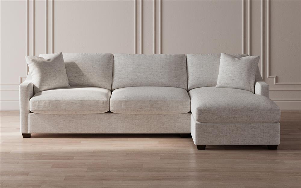 Avery Heathered Ivory Performance Chaise Sectional - Right Chaise - 110&quot;|