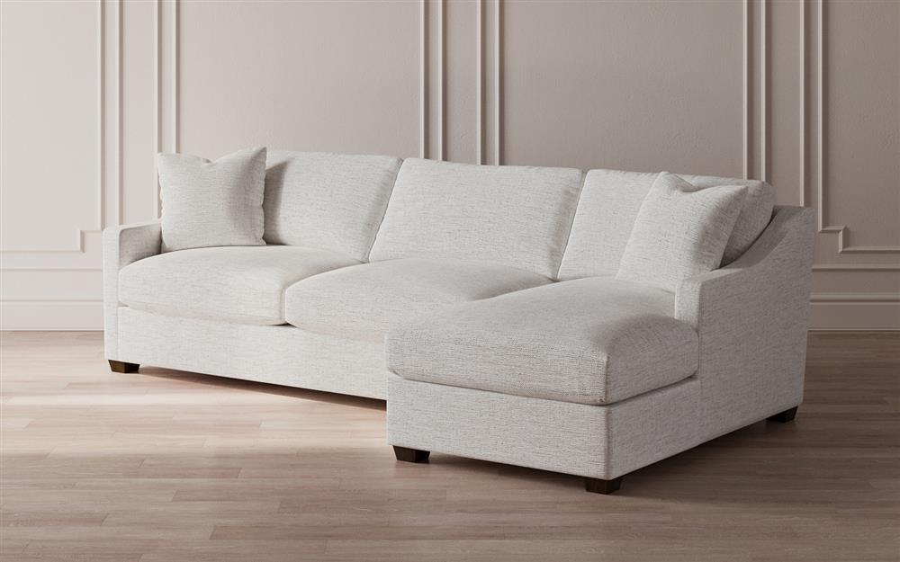 Avery Heathered Ivory Performance Chaise Sectional - Right Chaise - 110&quot;|