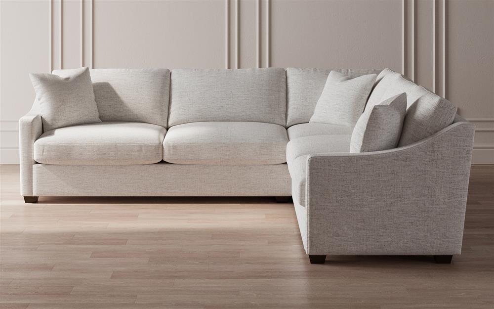 Avery Heathered Ivory Performance Corner Sectional - Left End - 111&quot;|