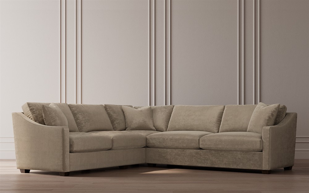 Avery Heathered Ivory Performance Corner Sectional - Right End - 111&quot;|