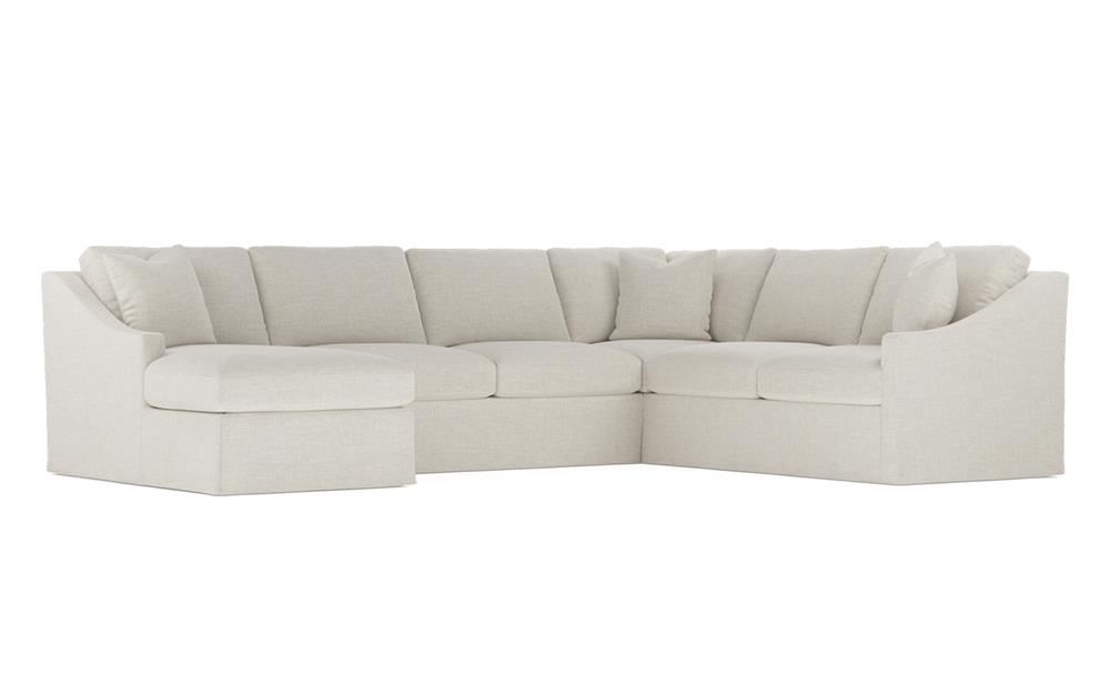 Avery Sea Salt Performance Slipcovered U-Chaise Sectional - Left Chaise - 145"|