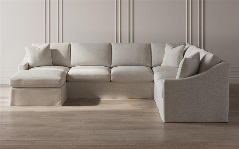 Avery Sea Salt Performance Slipcovered U-Chaise Sectional - Left Chaise - 145"|