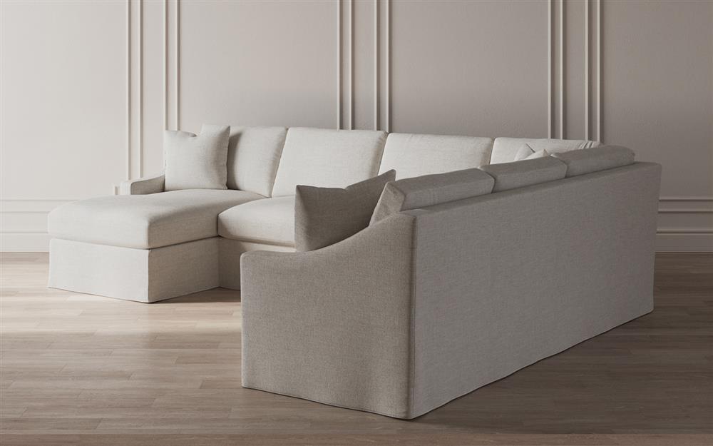 Avery Sea Salt Performance Slipcovered U-Chaise Sectional - Left Chaise - 145"|